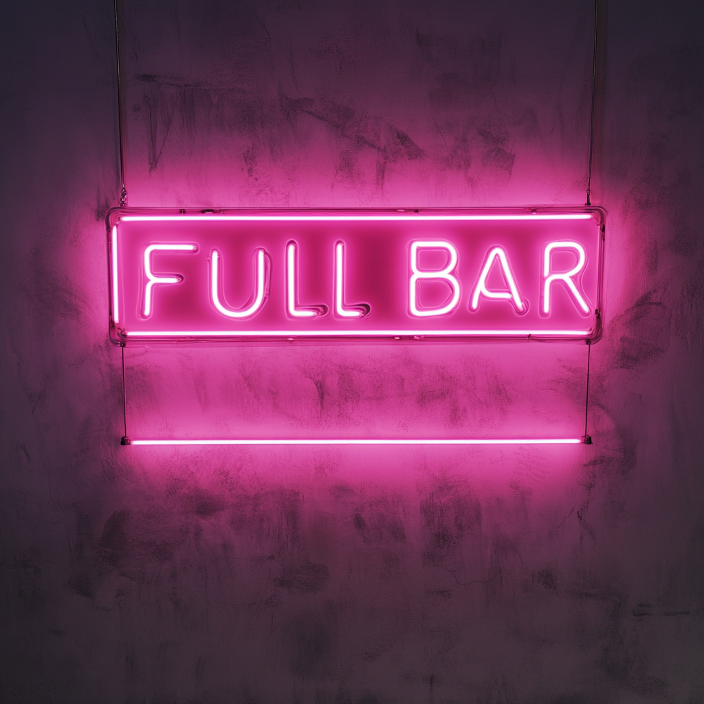 "Full Bar" - Pink Neon Sign, 24 Inches