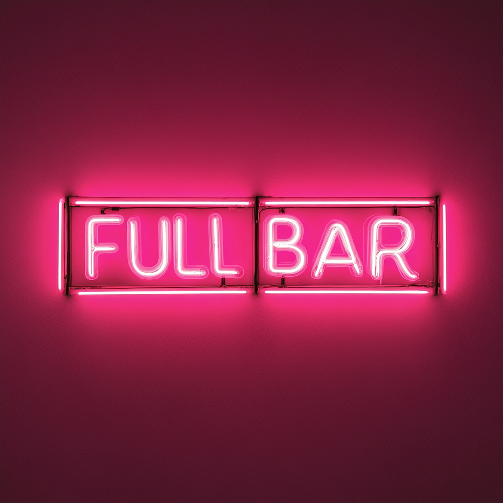 "Full Bar" - Pink Neon Sign, 24 Inches