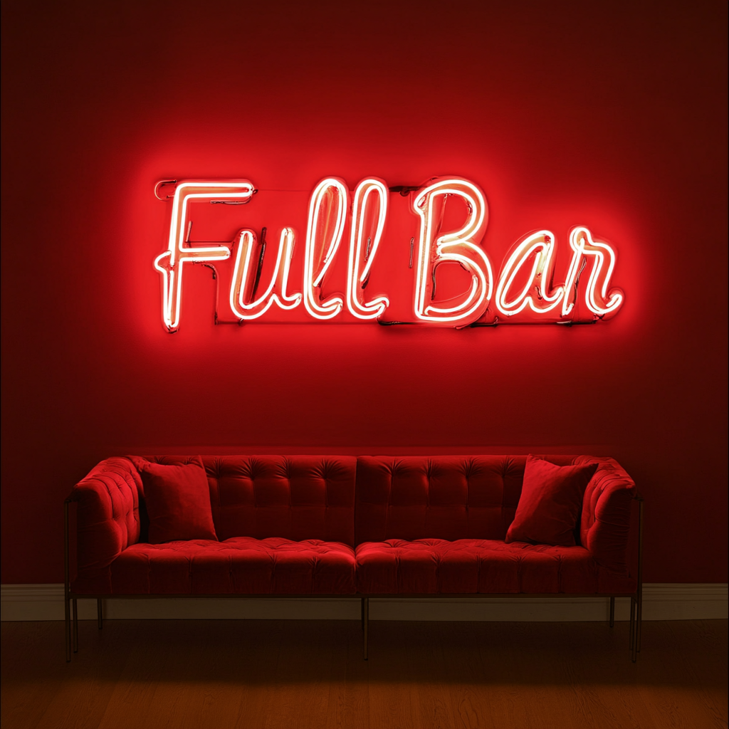 "Full Bar" - Red Neon Sign, 24 Inches