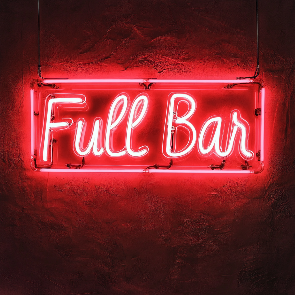 "Full Bar" - Red Neon Sign, 24 Inches