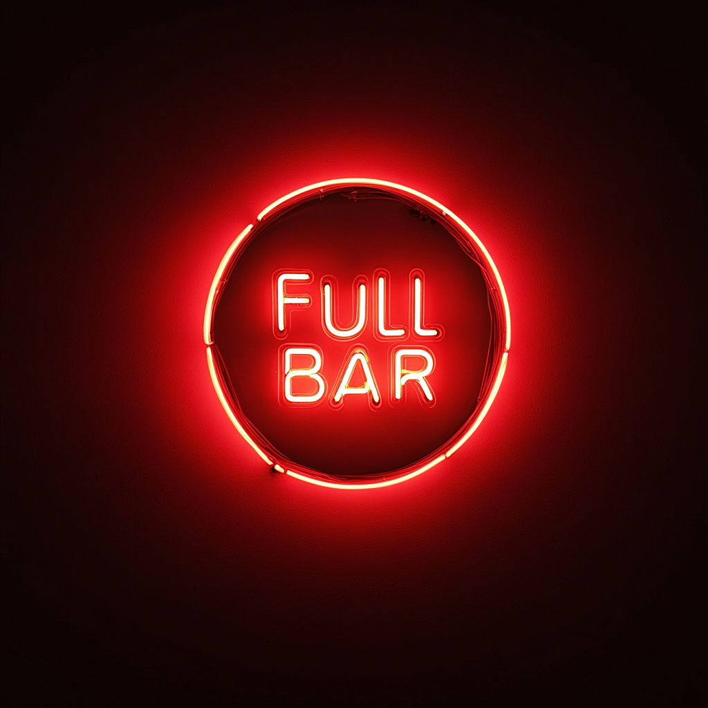 "Full Bar" - Red Neon Sign, 24 Inches