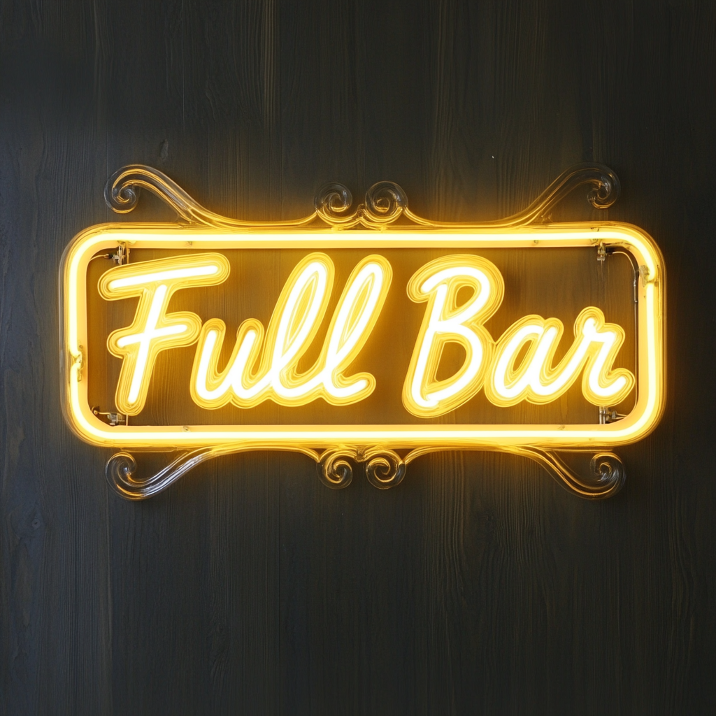 "Full Bar" - Yellow Neon Sign, 24 Inches