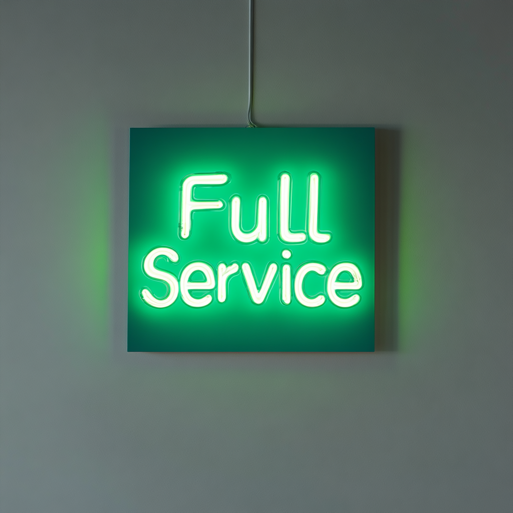 "Full Service" - Green Neon Sign, 24 Inches