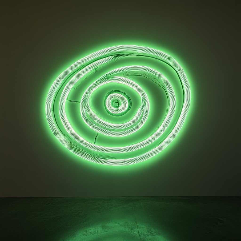Galaxy Swirl - Green Neon Sign, 24 Inches