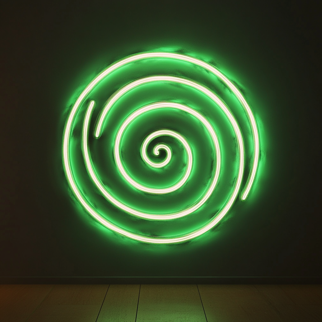 Galaxy Swirl - Green Neon Sign, 24 Inches