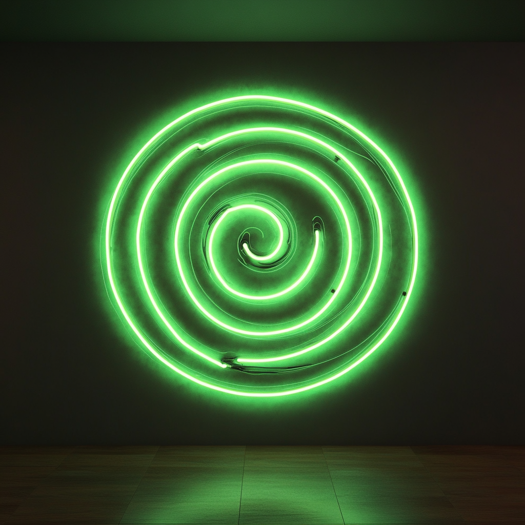 Galaxy Swirl - Green Neon Sign, 24 Inches