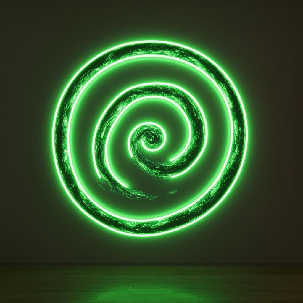 Galaxy Swirl - Green Neon Sign, 24 Inches