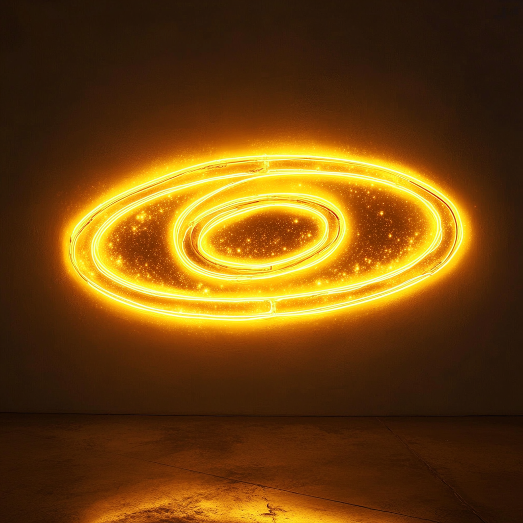 Galaxy Swirl - Yellow Neon Sign, 24 Inches