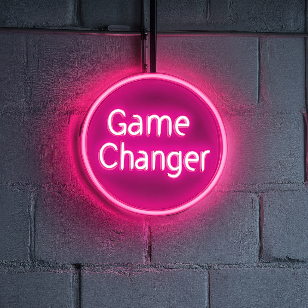 "Game Changer" - Pink Neon Sign, 24 Inches