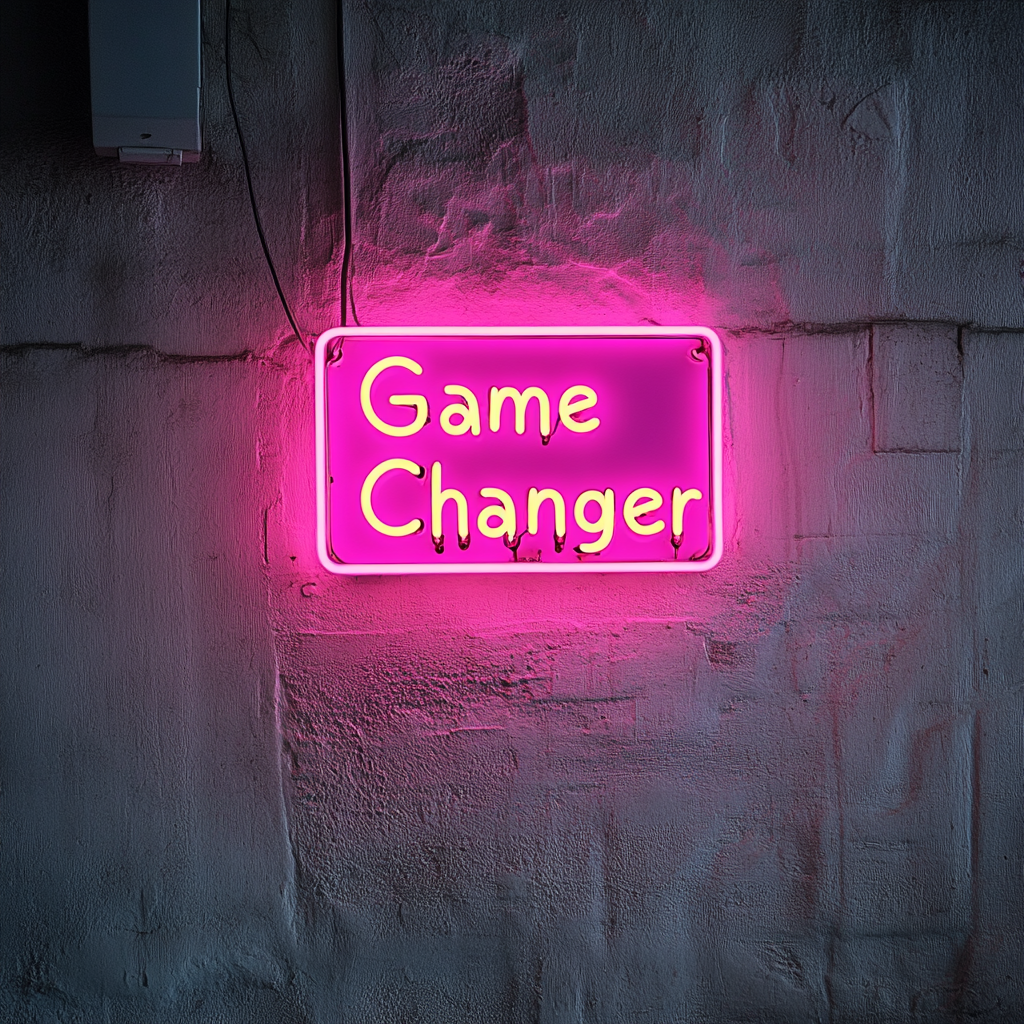 "Game Changer" - Pink Neon Sign, 24 Inches