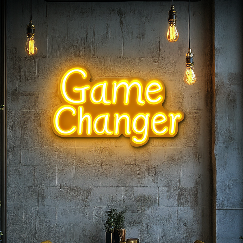 "Game Changer" - Yellow Neon Sign, 24 Inches
