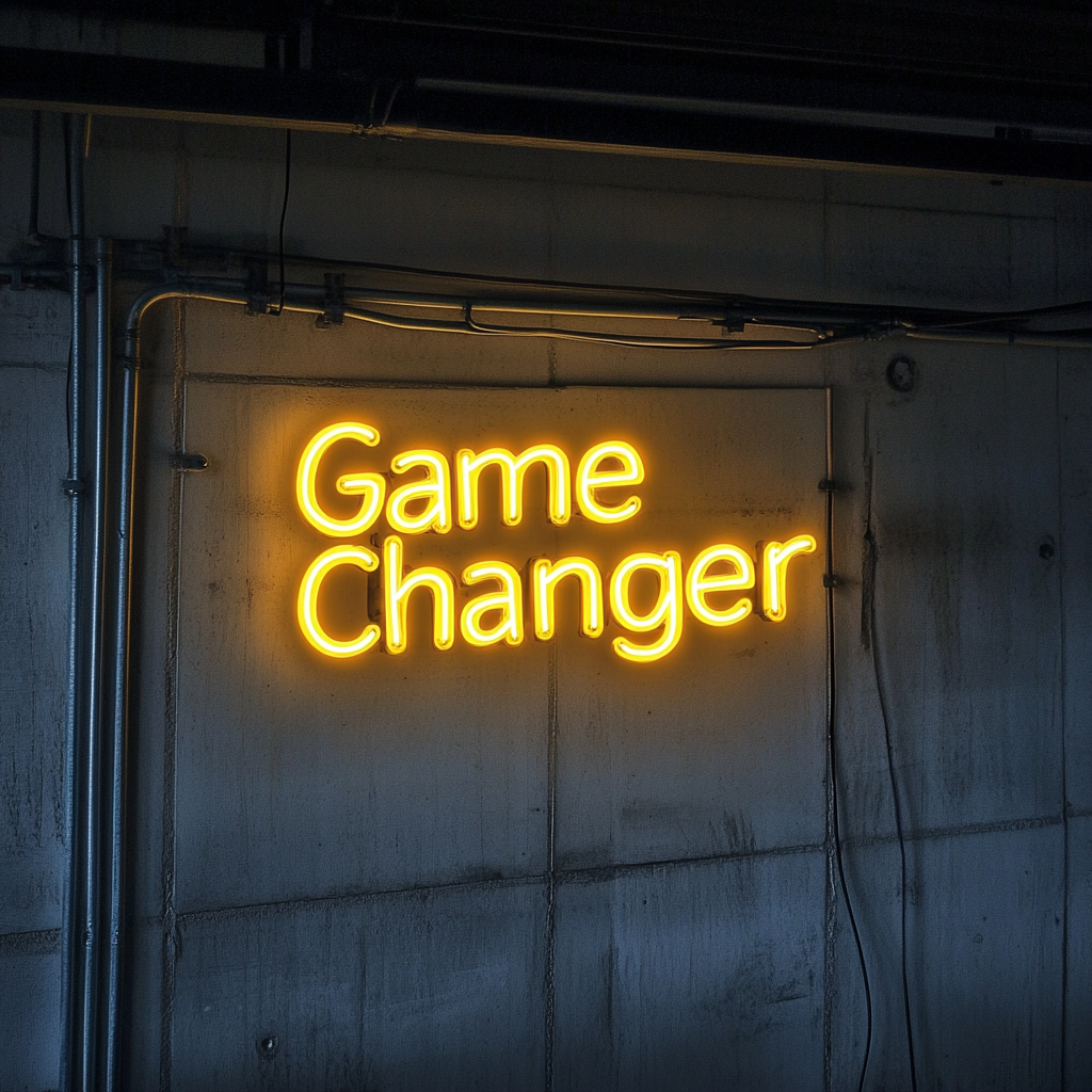 "Game Changer" - Yellow Neon Sign, 24 Inches