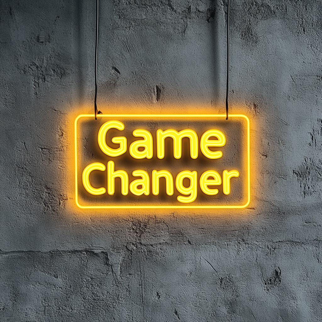 "Game Changer" - Yellow Neon Sign, 24 Inches