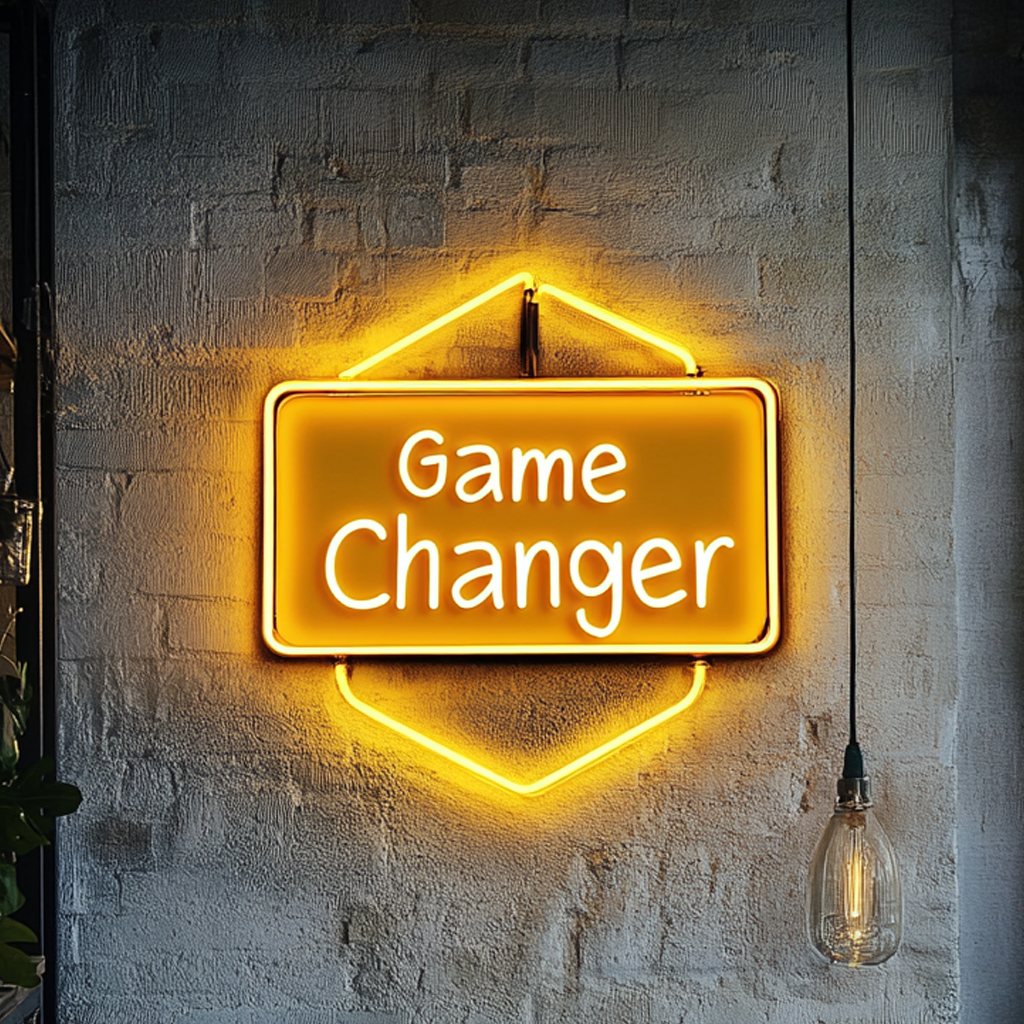 "Game Changer" - Yellow Neon Sign, 24 Inches
