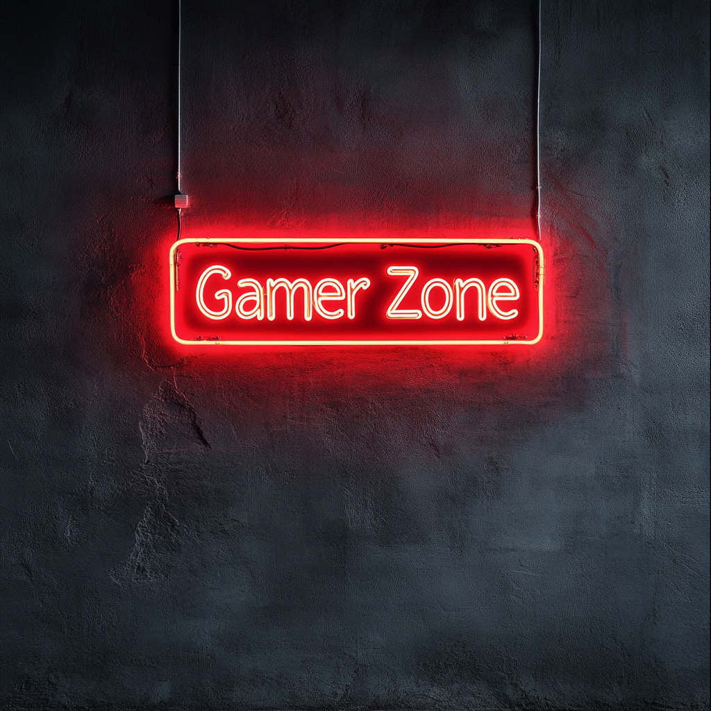 Gamer Zone - Red Neon Sign, 24 Inches