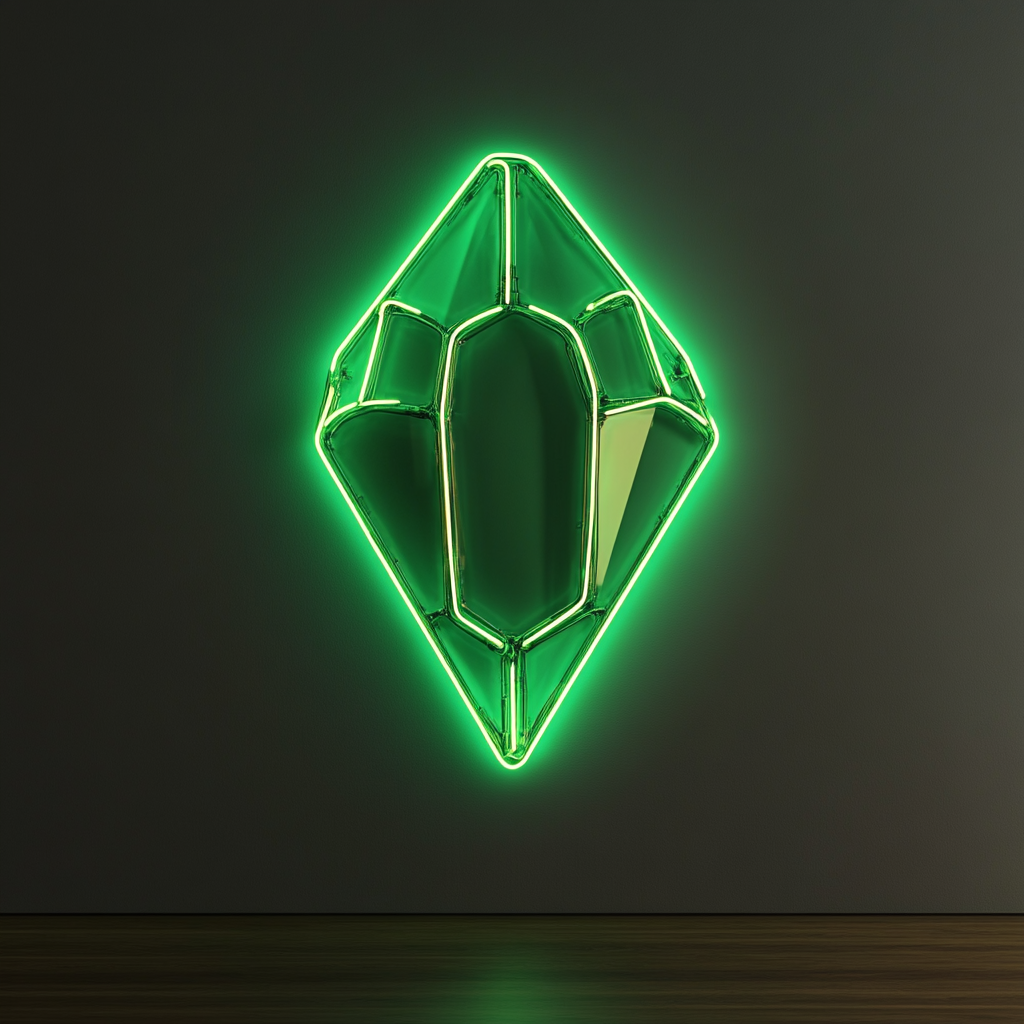 Gemstone - Green Neon Sign, 18 Inches