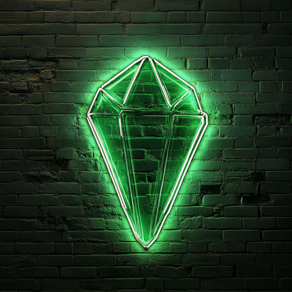 Gemstone - Green Neon Sign, 18 Inches