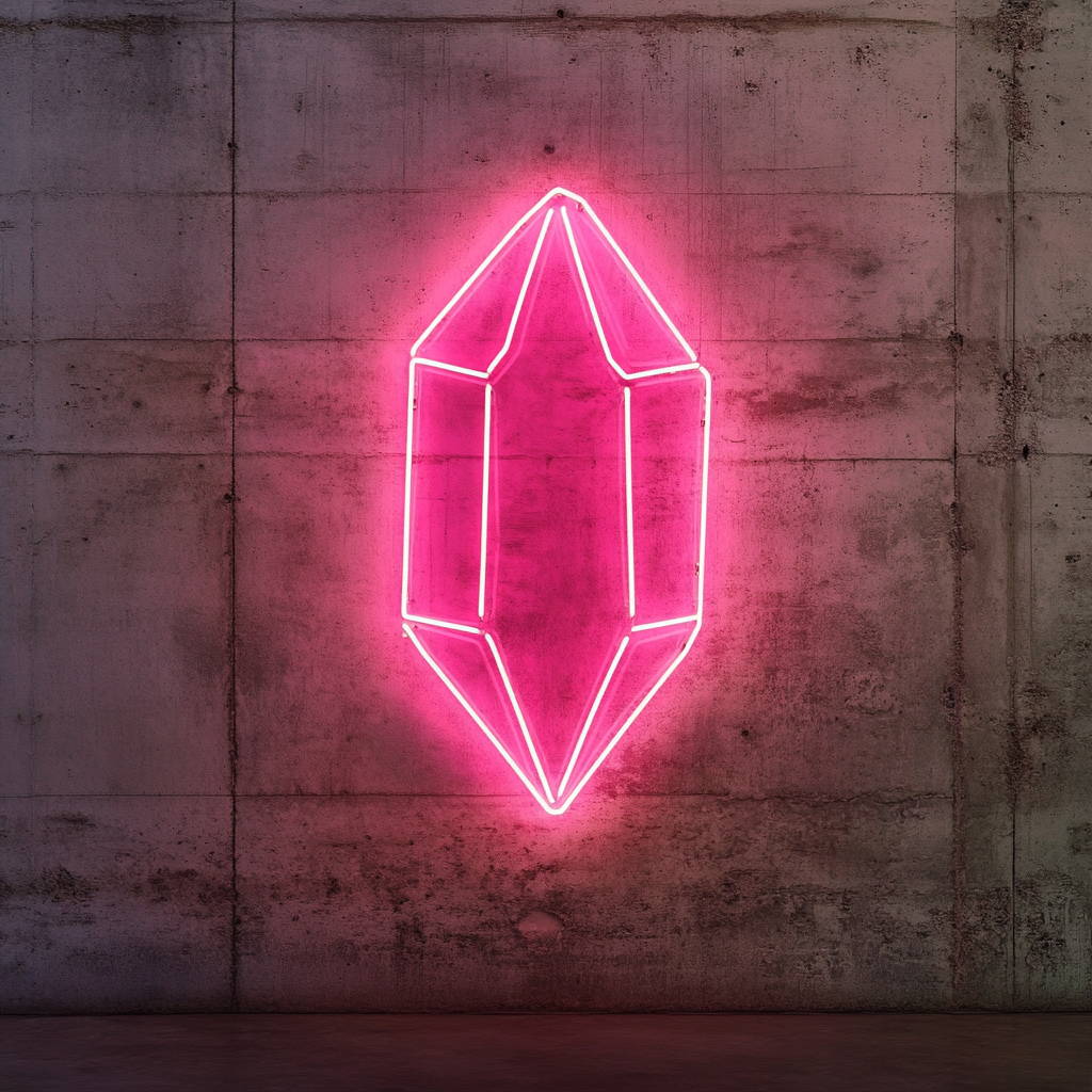 Gemstone - Pink Neon Sign, 24 Inches