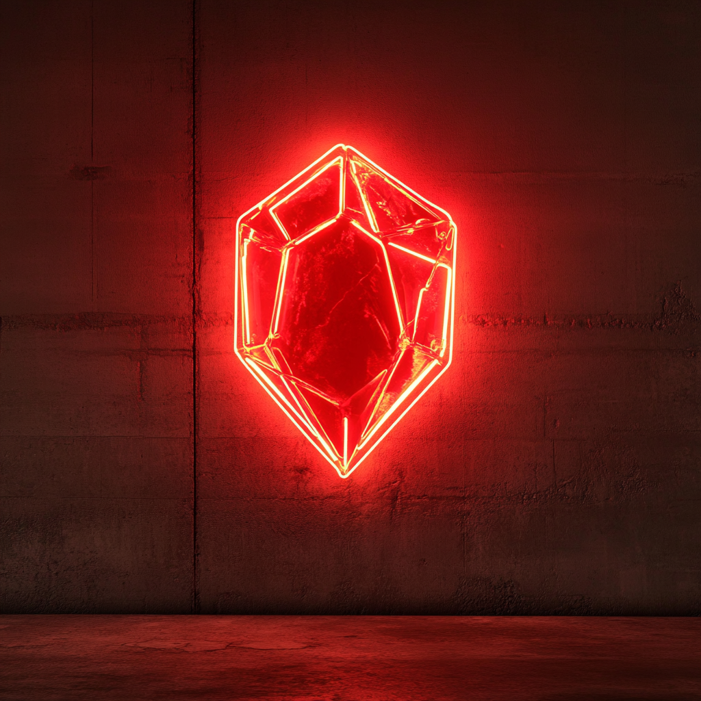 Gemstone - Red Neon Sign, 24 Inches