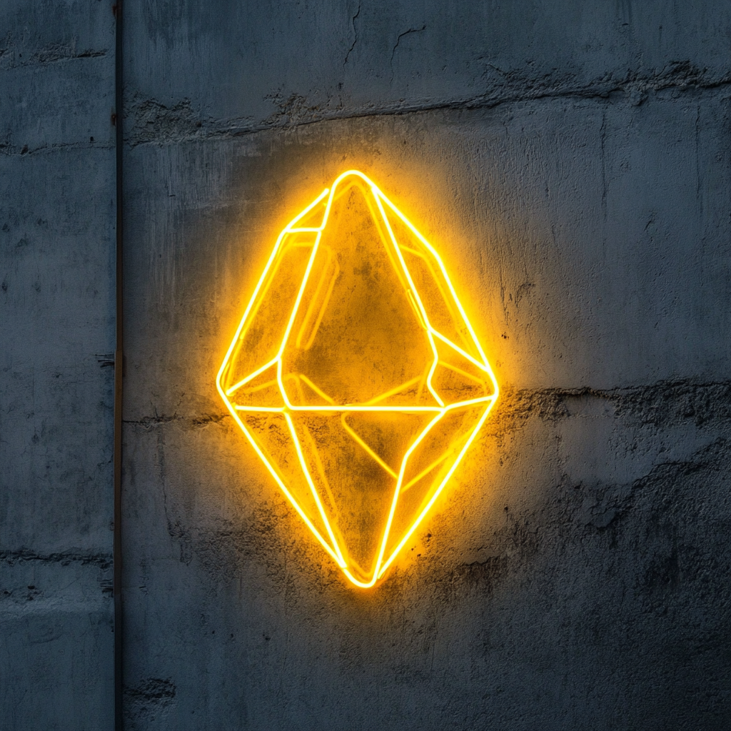 Gemstone - Yellow Neon Sign, 18 Inches