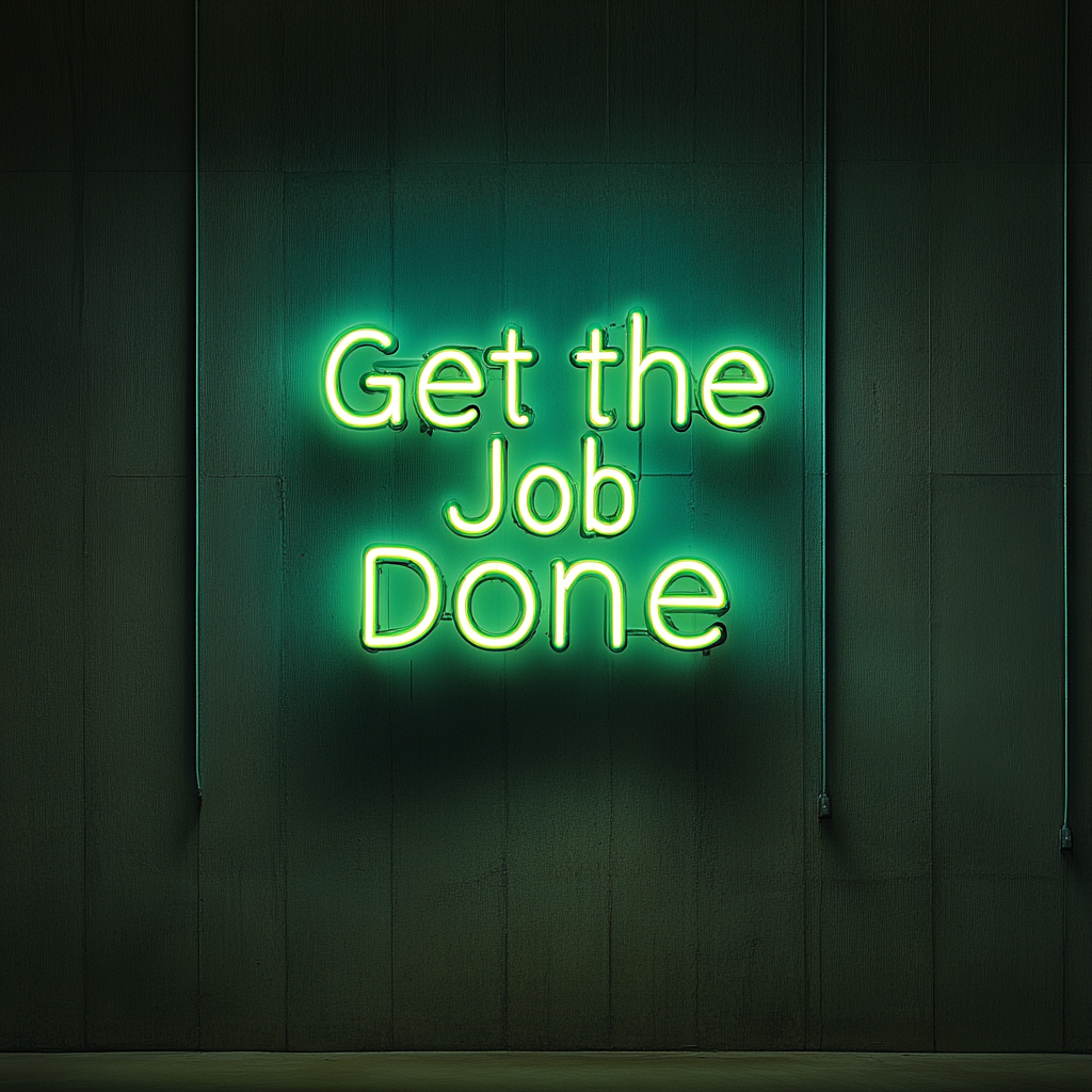 "Get the Job Done" - Green Neon Sign, 24 Inches