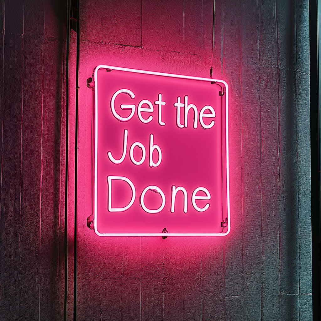 "Get the Job Done" - Pink Neon Sign, 24 Inches