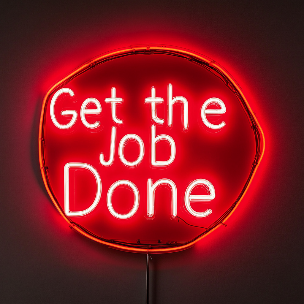 "Get the Job Done" - Red Neon Sign, 24 Inches
