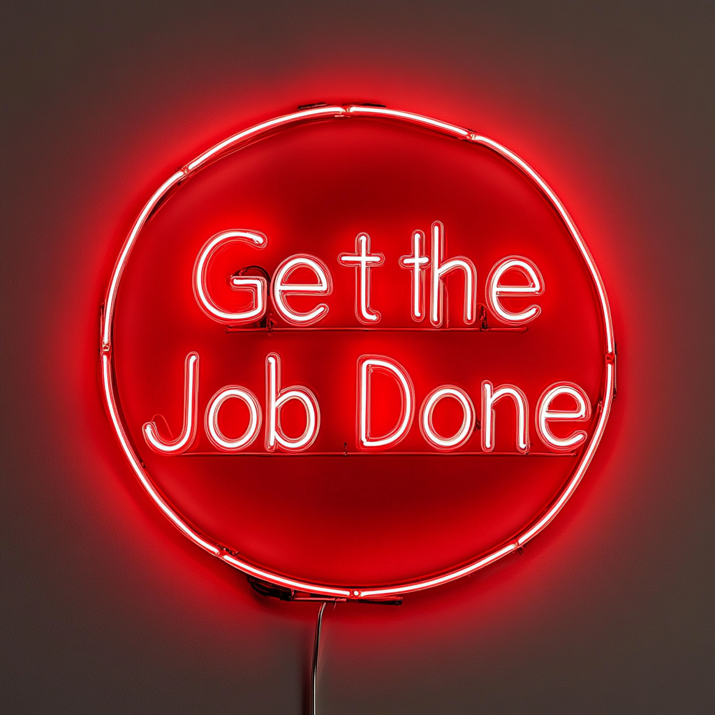 "Get the Job Done" - Red Neon Sign, 24 Inches
