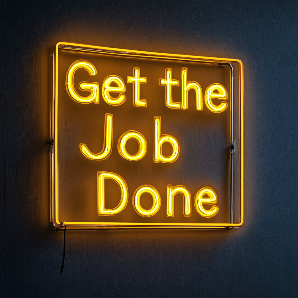 "Get the Job Done" - Yellow Neon Sign, 24 Inches