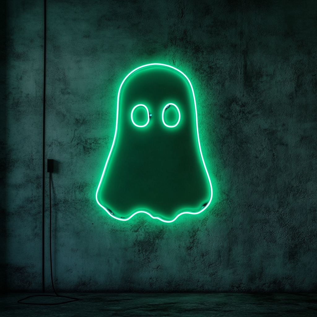 Ghost - Green Neon Sign, 18 Inches