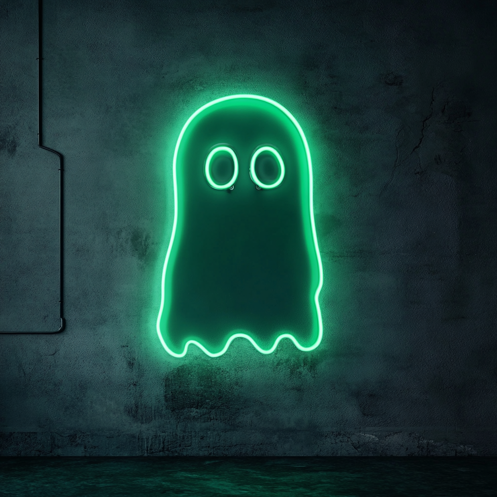 Ghost - Green Neon Sign, 18 Inches