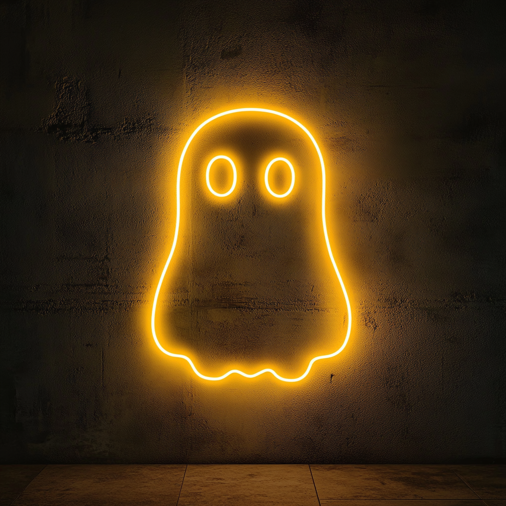 Ghost - Yellow Neon Sign, 24 Inches