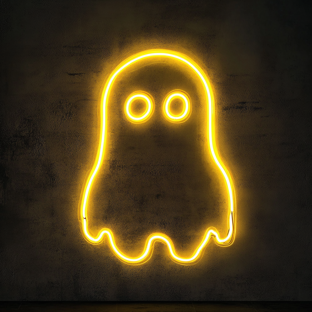 Ghost - Yellow Neon Sign, 24 Inches