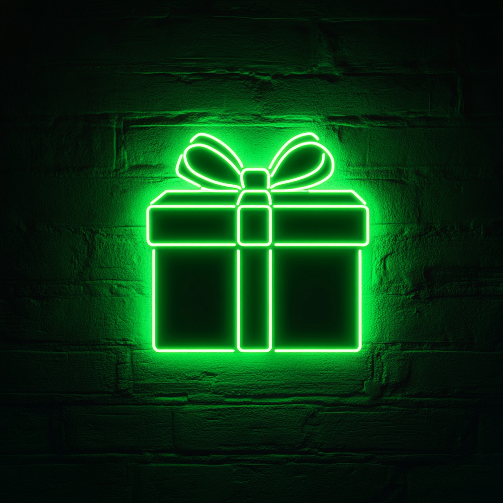 Gift - Green Neon Sign, 18 Inches