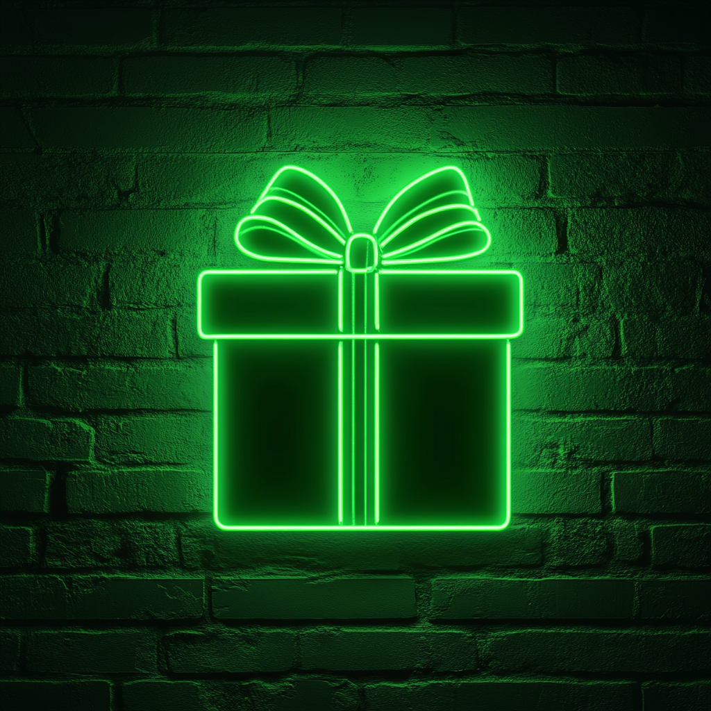 Gift - Green Neon Sign, 18 Inches