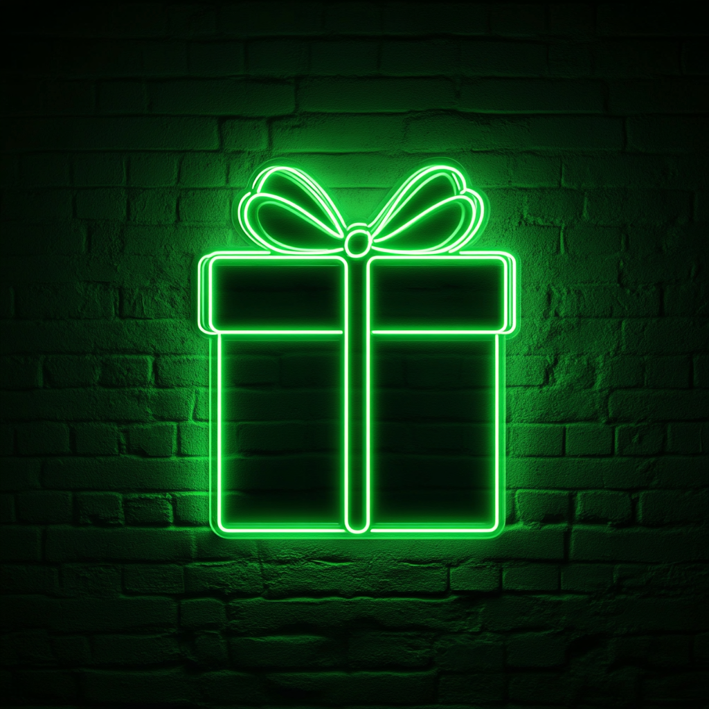 Gift - Green Neon Sign, 18 Inches