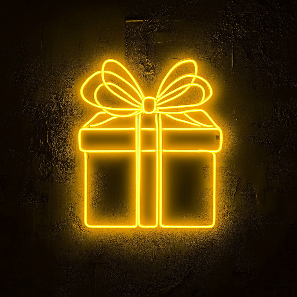 Gift - Yellow Neon Sign, 24 Inches