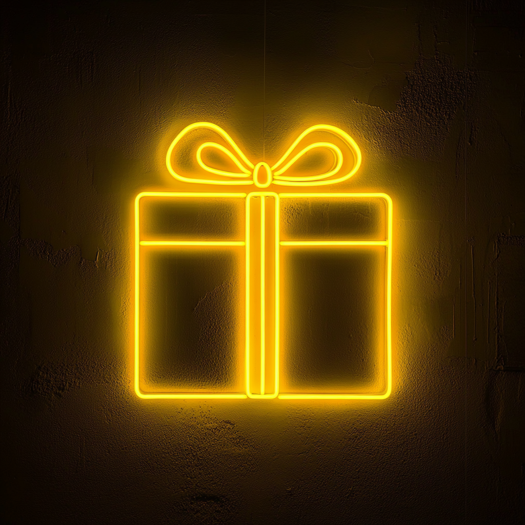 Gift - Yellow Neon Sign, 24 Inches