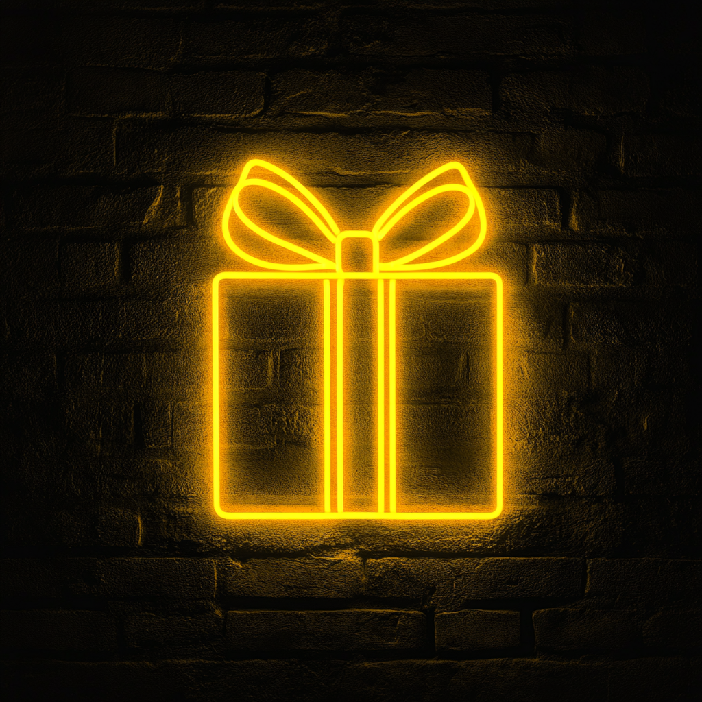 Gift - Yellow Neon Sign, 24 Inches