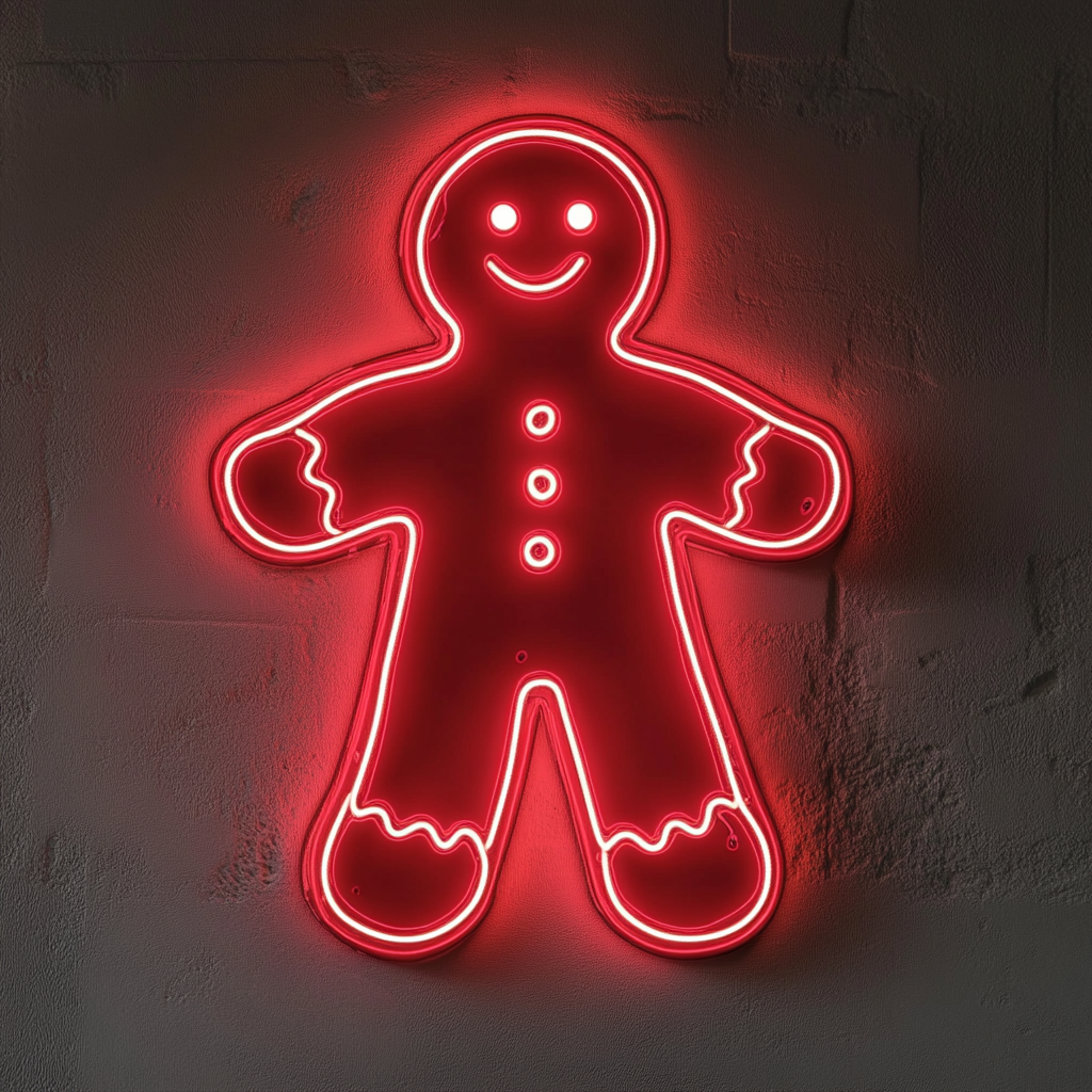 Gingerbread - Red Neon Sign, 18 Inches