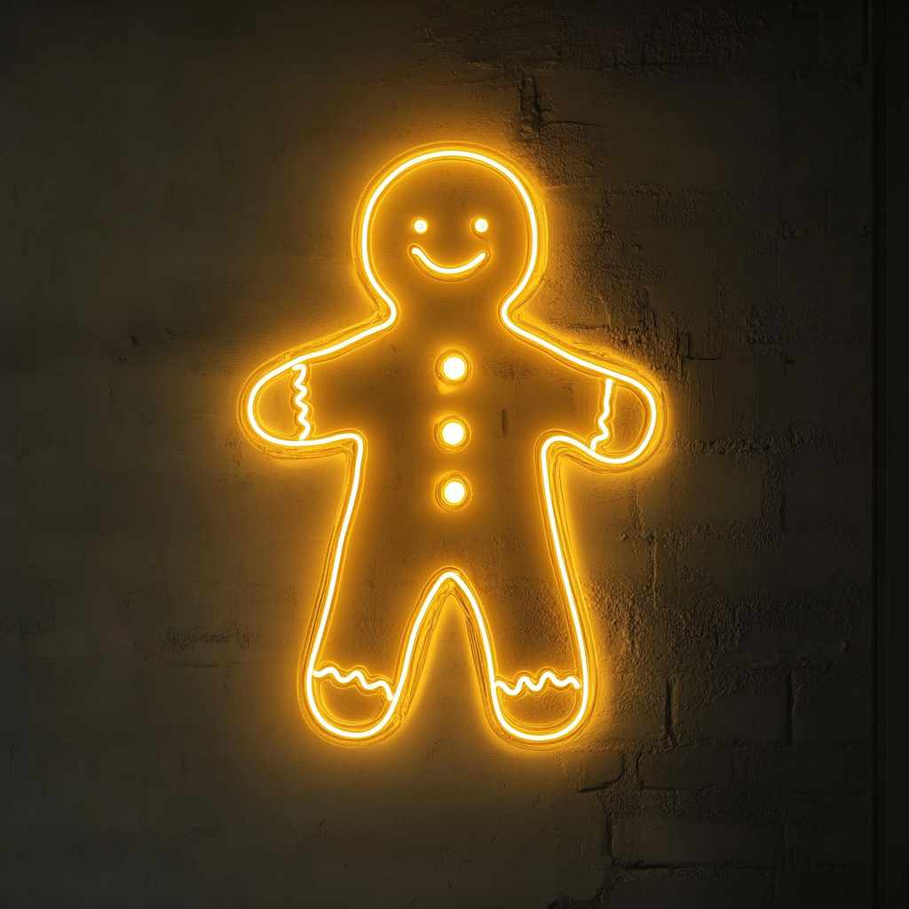 Gingerbread - Yellow Neon Sign, 18 Inches