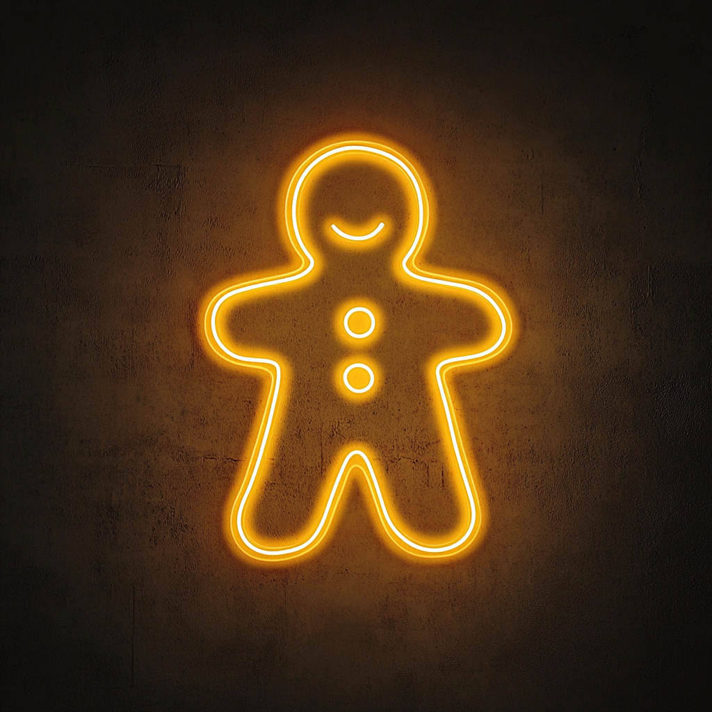 Gingerbread - Yellow Neon Sign, 18 Inches