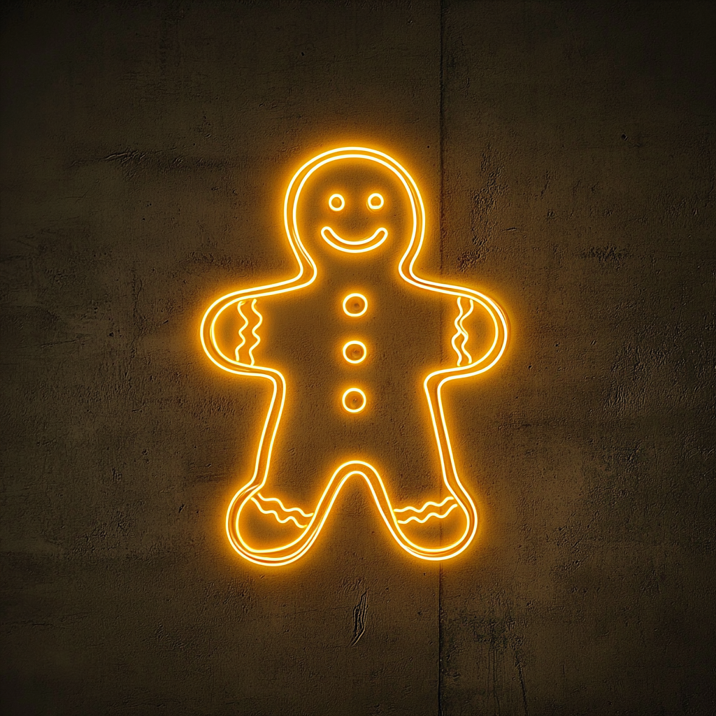 Gingerbread - Yellow Neon Sign, 18 Inches