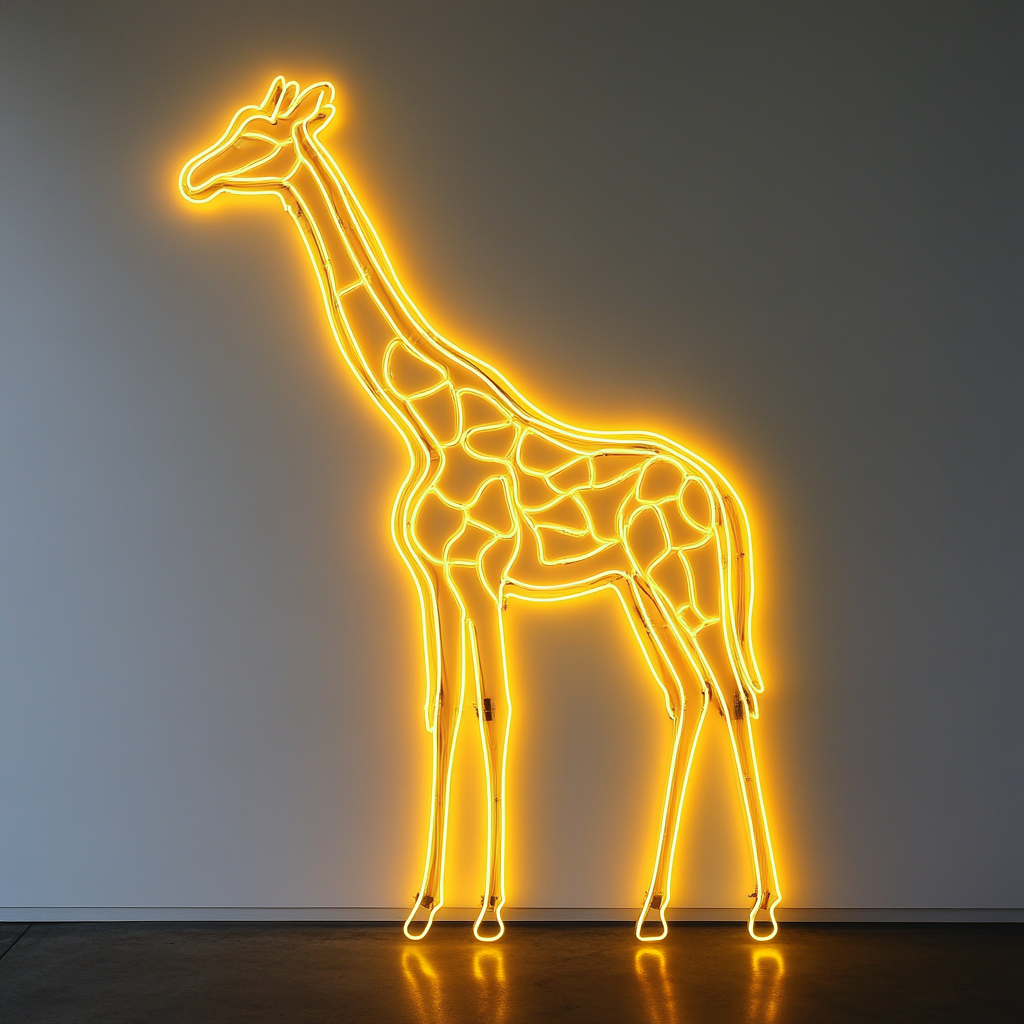 Giraffe - Yellow Neon Sign, 24 Inches