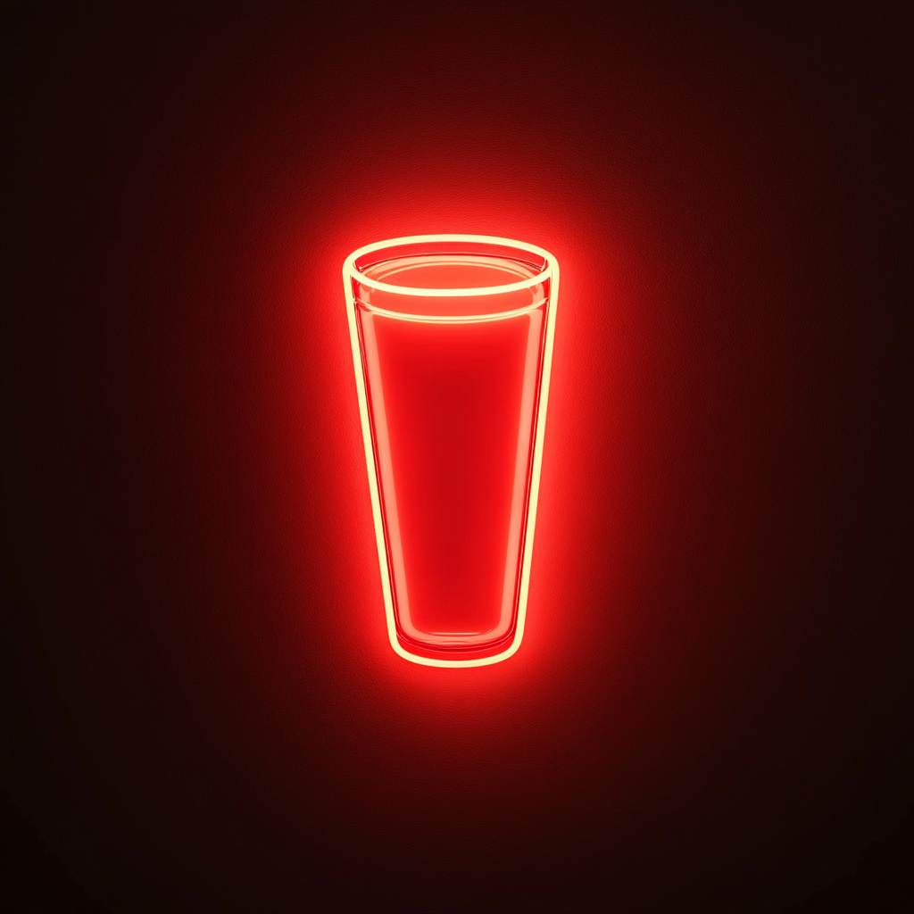 Glass of Milk - Red Neon Sign, 24 Inches