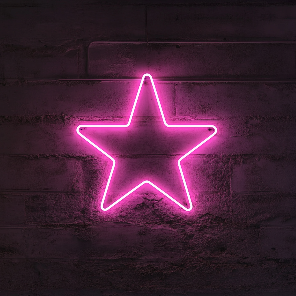 Glowing Star - Pink Neon Sign, 24 Inches