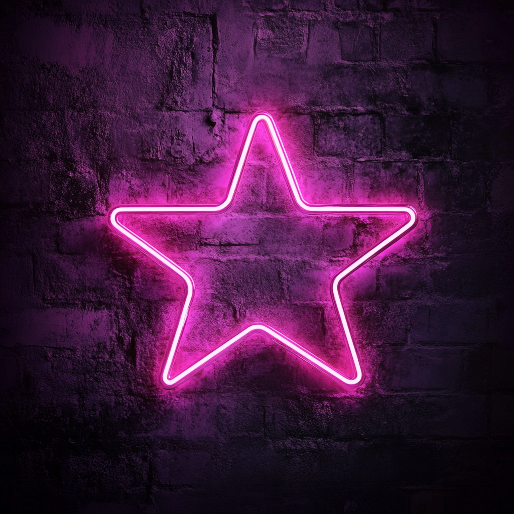 Glowing Star - Pink Neon Sign, 24 Inches