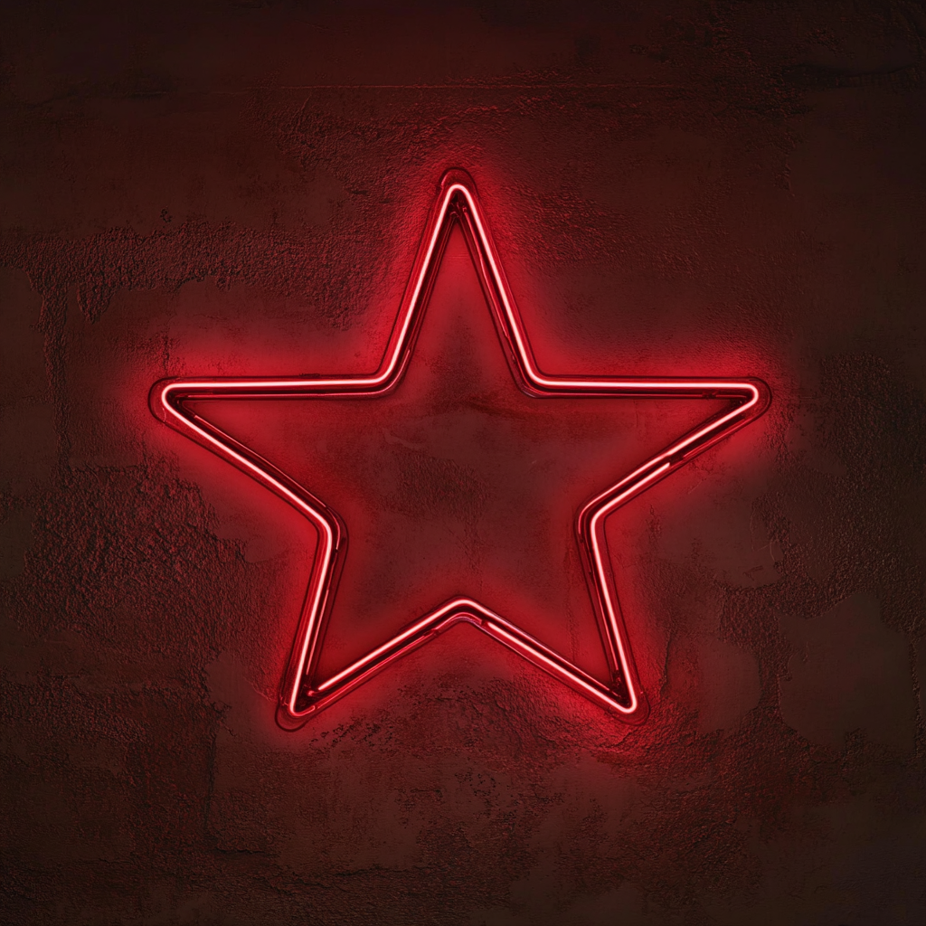 Glowing Star - Red Neon Sign, 24 Inches