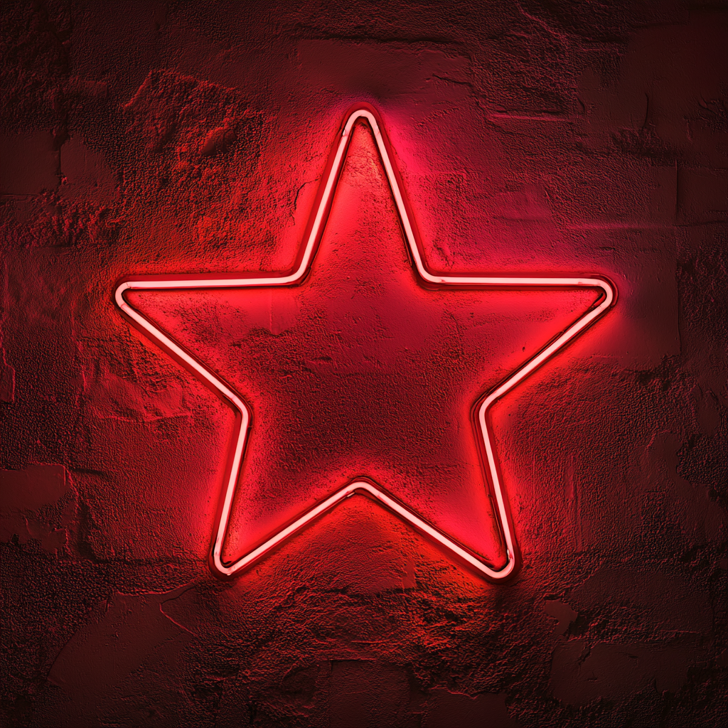 Glowing Star - Red Neon Sign, 24 Inches