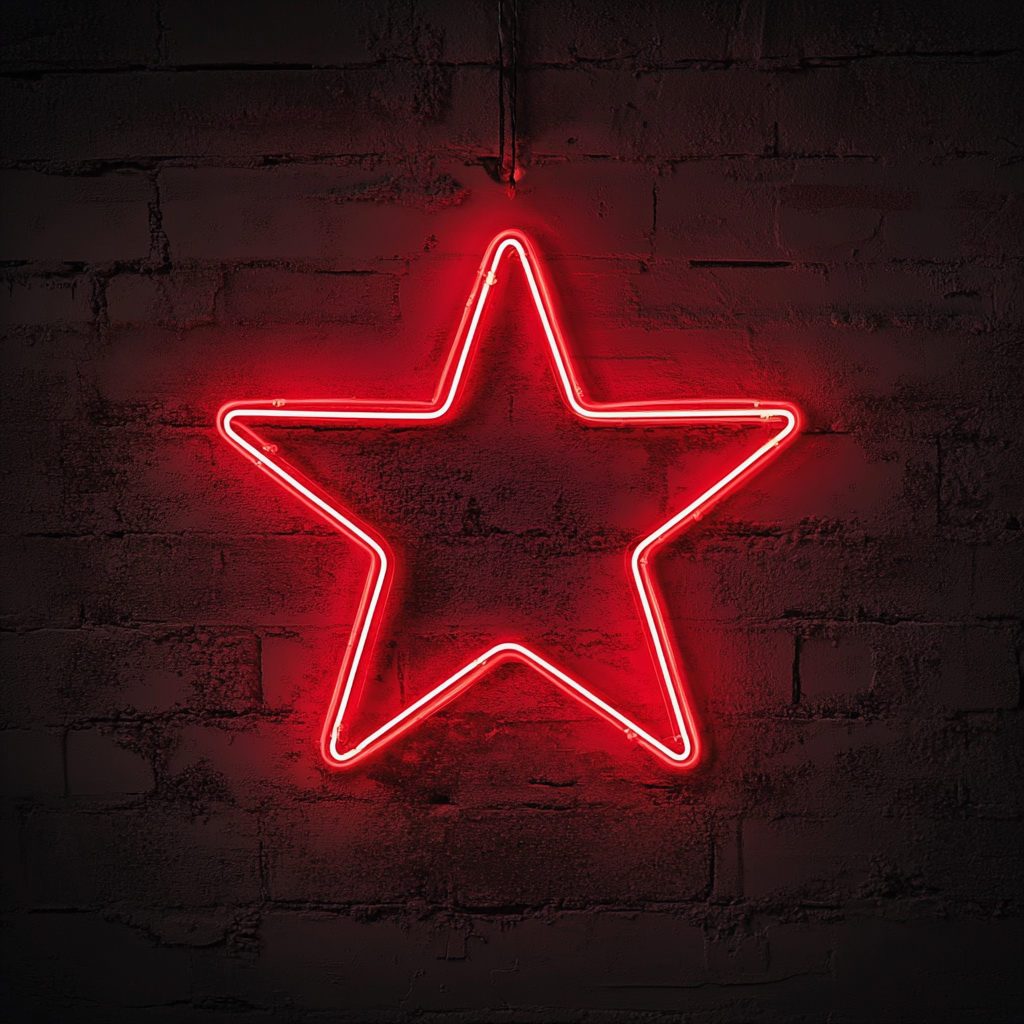 Glowing Star - Red Neon Sign, 24 Inches